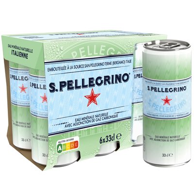 Obrázek San Pellegrino minerální voda perlivá 6x330 ml plechovka