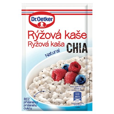 Obrázek ŠETŘÍME JÍDLEM: Rýžová kaše Natural+chia bezlepku 52 g