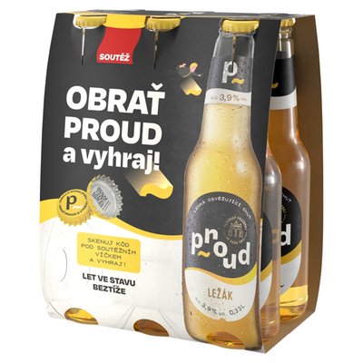 Obrázek ŠETŘÍME JÍDLEM: Proud Pivo ležák ochucený 6 x 0,33l (1,98l)