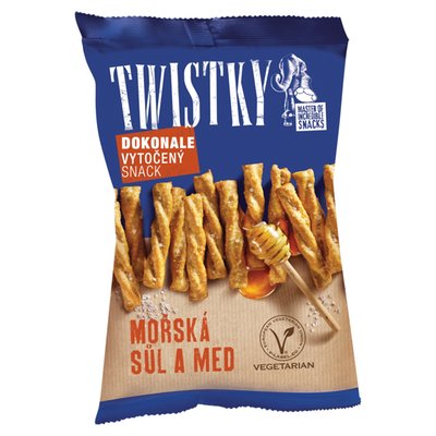 Obrázek ŠETŘÍME JÍDLEM: Twistky Snack s medem a jedlou mořskou solí 160g