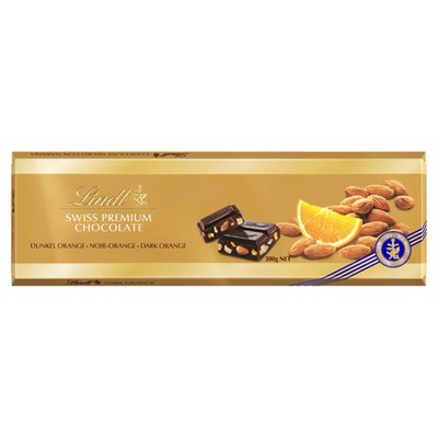 Obrázek Lindt Hořká čokoláda s mandlemi a pomeranči 300g