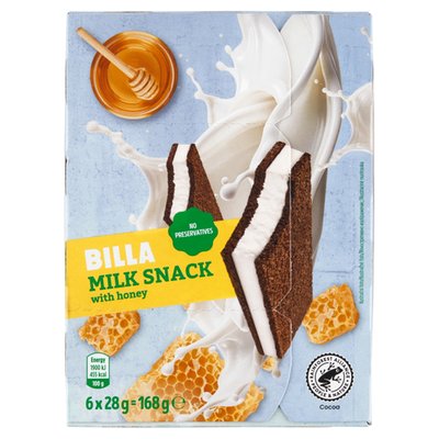 Obrázek BILLA Kakaové řezy plněné náplní s mlékem a medem 6 x 28g (168g)