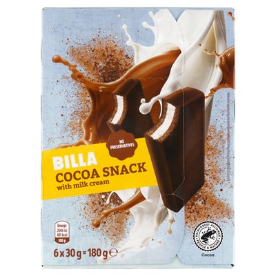 Obrázek BILLA Cukrářský výrobek s mléčnou náplní a kakaovou polevou 6 x 30g (180g)