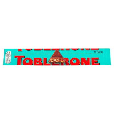 Obrázek ŠETŘÍME JÍDLEM: Toblerone Mléčná čokoláda se slanými zkaramelizovanými mandlemi s medem a mandlovým nugátem 100g