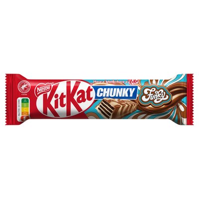 Obrázek KitKat Chunky Funky oplatka v mléčné čokoládě a bílé polevě, 40g