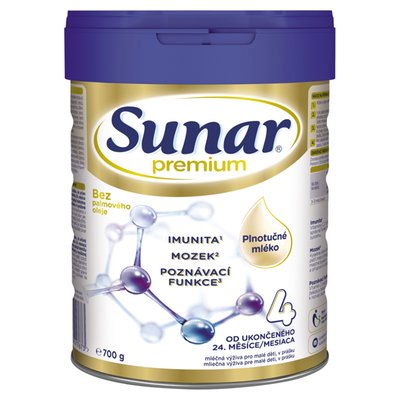 Obrázek ŠETŘÍME JÍDLEM: Sunar Premium 4 mléčná výživa pro malé děti v prášku 700g