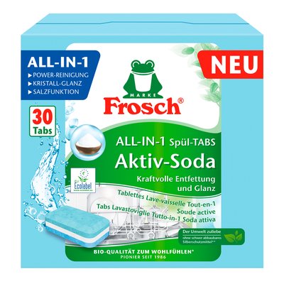 Obrázek Frosch Tablety do myčky vše v 1 s aktivní sodou 30 tablet