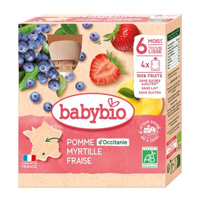Obrázek ŠETŘÍME JÍDLEM: Babybio 4x kapsička jablko borůvky jahody 90 g