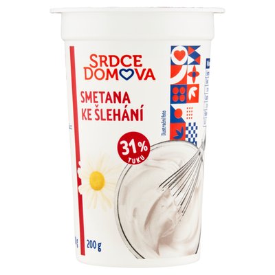 Obrázek ŠETŘÍME JÍDLEM: Smetana ke šlehání Srdce domova 31% 200g