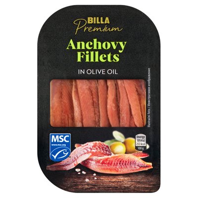 Obrázek BILLA Premium Sardelové filety v olivovém oleji 70g