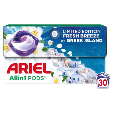 Obrázek Ariel All-in-1 PODS, Tekuté Kapsle Na 30 Praní, Fresh Breeze Of Greek Island