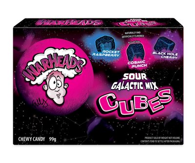 Obrázek Warheads Cubes Ovocné želé bonbóny Galactic mix 99g