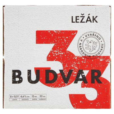 Obrázek ŠETŘÍME JÍDLEM: Budvar 33 ležák 8 x 0,5l