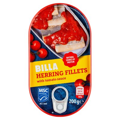 Obrázek BILLA Filety ze sledě v rajčatové omáčce 200g