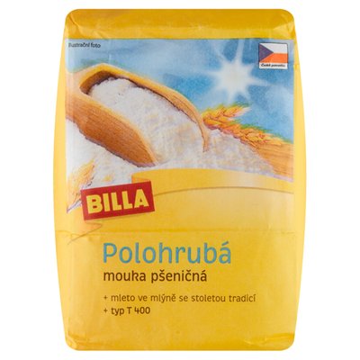 Obrázek ŠETŘÍME JÍDLEM: BILLA Polohrubá mouka pšeničná 1kg