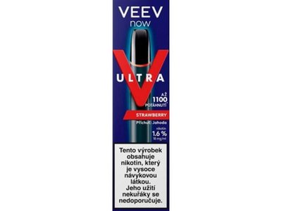 Obrázek Veev Now Ultra 1100 Strawberry 18 mg jednorázová elektronická cigareta
