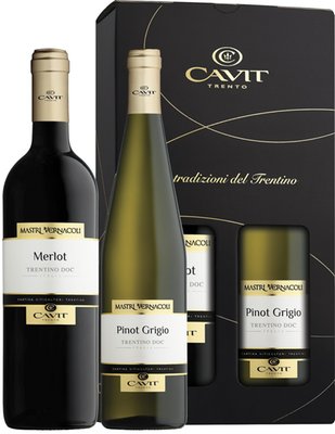 Obrázek Dárkový set Mastri, Pinot Grigio DOC+Merlot DOC 2 x 0,75 l