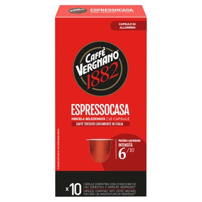 Obrázek Caffè Vergnano 1882 Espressocasa kávová směs pražená mletá kapsle 10 x 5,5g (55g)