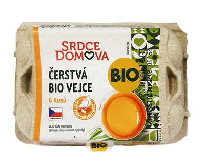 Obrázek Srdce domova Vejce čerstvá BIO 6ks
