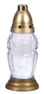 Obrázek Lampa hřbitovní PÁSEK skleněná bílá 50g d8x20cm