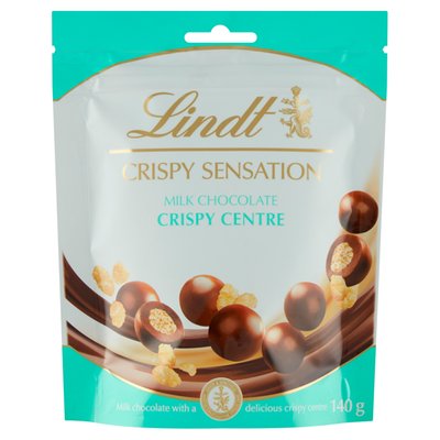 Obrázek Lindt Crispy Sensation mléčné čokoládové bonbóny s náplní z oplatky 140g