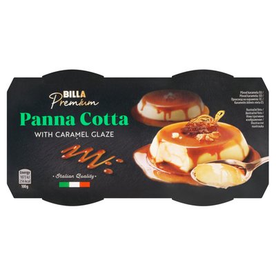 Obrázek BILLA Premium Dezert s krémem typu panna cotta s karamelovou polevou 2 x 100g (200g)