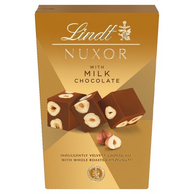 Obrázek ŠETŘÍME JÍDLEM: Lindt Nuxor Oříšková mléčná čokoláda Gianduja s celými jádry lískových ořechů 150g