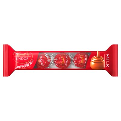 Obrázek ŠETŘÍME JÍDLEM: Lindt Lindor Bonbóny z mléčné čokolády s jemnou náplní 3 ks 37g