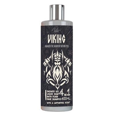 Obrázek 4v1 sprchový gel, šampon, pěna a mýdlo pro muže 400 ml - Viking