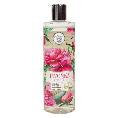 Obrázek 4v1 sprchový gel, šampon, pěna a mýdlo 400 ml - pivoňka