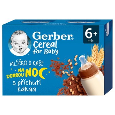 Obrázek GERBER Cereal mlíčko s kaší s příchutí kakaa 2 x 200ml