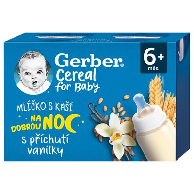 Obrázek GERBER Cereal mlíčko s kaší s příchutí vanilky 2 x 200ml