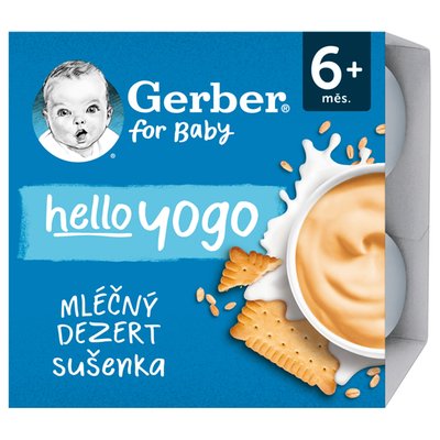 Obrázek GERBER hello yogo mléčný dezert se sušenkami 4 x 100g