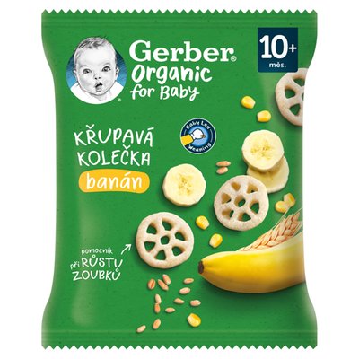 Obrázek GERBER Organic chewing wheels křupavá kolečka s banánem 28g