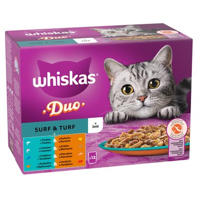 Obrázek Whiskas Duo Surf & Turf v želé 12 x 85g (1,02kg)