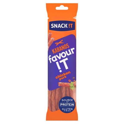 Obrázek Snack !t Klobásky z kuřecího a vepřového masa 85g