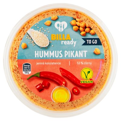 Obrázek ŠETŘÍME JÍDLEM: BILLA Ready Hummus pikant 160g
