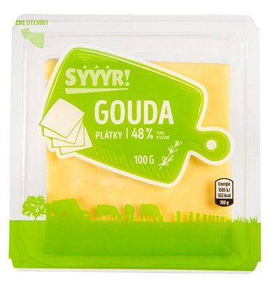 Obrázek AGR SÝÝÝR GOUDA 48% PLÁTKY 100G