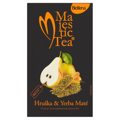 Obrázek ŠETŘÍME JÍDLEM: Biogena Majestic Tea Hruška & Yerba Maté ovocný čaj aromatizovaný porcovaný 20 x 2,5g