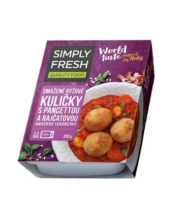 Obrázek Smažené rýžové kuličky s pancettou a rajčatovou omáčkou 350g