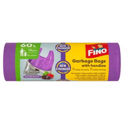 Obrázek Fino Premium Handles Berries Blend pytle na odpadky 60l 15 ks