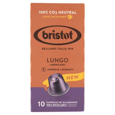 Obrázek Bristot Lungo Americano pražená mletá káva 10 kapslí 55g