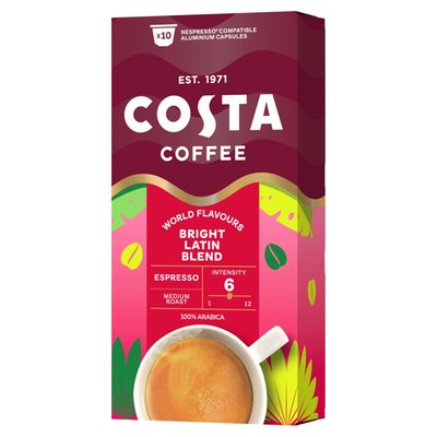 Obrázek ŠETŘÍME JÍDLEM: Costa Coffee Bright Latin Blend Espresso Medium Roast pražená mletá káva v kapslích 10 x 5,7g (57g)