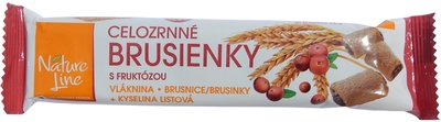 Obrázek ŠETŘÍME JÍDLEM: Brusienky celozrnné sušenky s brusinkovou náplní 65 g