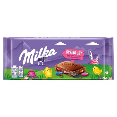 Obrázek Milka čokoláda z alpského mléka s kakaovým dražé 92g