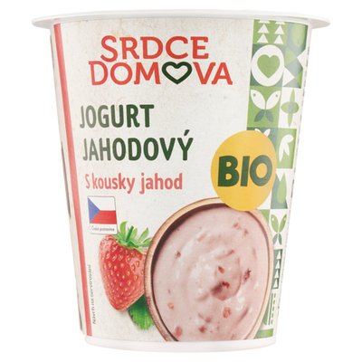 Obrázek Srdce domova Bio jogurt jahodový s kousky jahod 150g