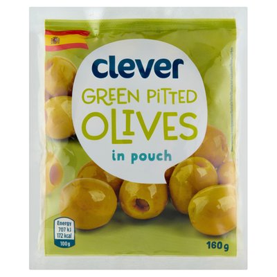 Obrázek clever Zelené olivy bez pecky ve slaném nálevu 160g