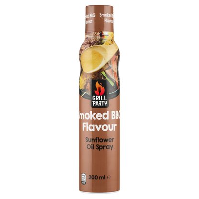 Obrázek GRILL Party Jedlý rostlinný olej slunečnicový s příchutí uzeného barbecue ve spreji 200ml