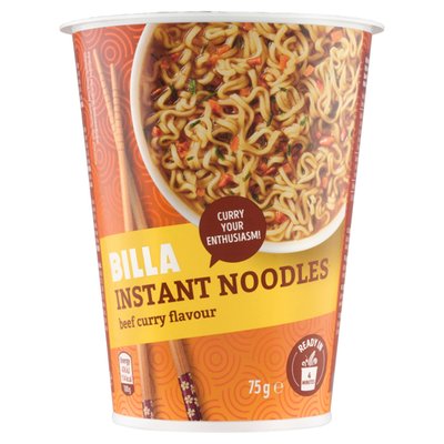 Obrázek BILLA Instantní nudle s příchutí hovězí kari 75g