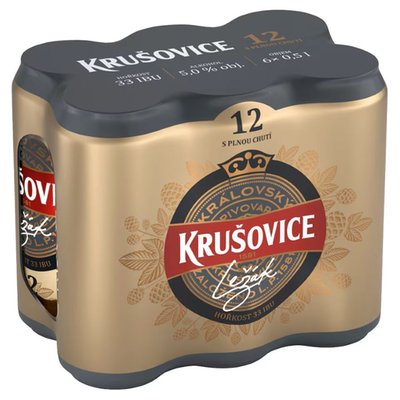 Obrázek Krušovice Pivo světlý ležák 12° 6 x 500 ml plech